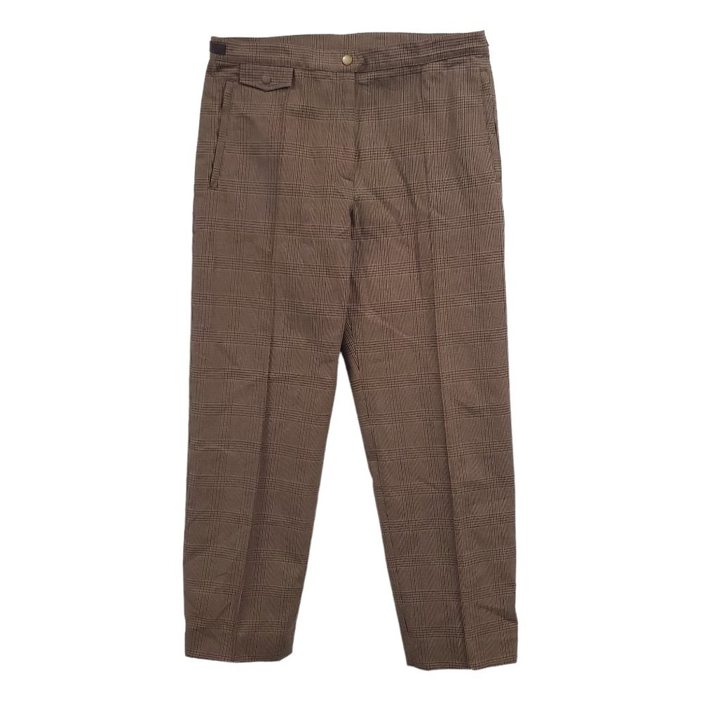 Lauren Ralph Lauren Brown Plaid Straight Leg Pants